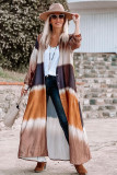 Multicolor Tie Dye Colorblock Button Down Maxi Kimono
