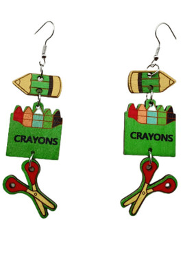 Crayons Wooden Earrings