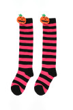 Halloween Pumpkin Stripe Stockings For Kid's