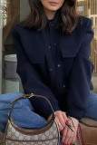 Plain Button Up Pocket Jacket