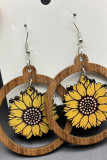 Sunflower Wood Earrings