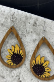 Sunflower Wood Earrings