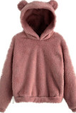 Plain Fleece Bear Ear Hoodies