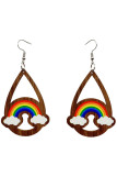 Rainbow Wood Earrings