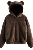 Plain Fleece Bear Ear Hoodies