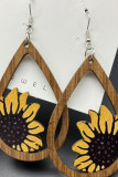 Sunflower Wood Earrings