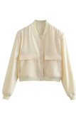 Plain Button Up Pocket Jacket