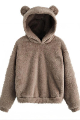 Plain Fleece Bear Ear Hoodies