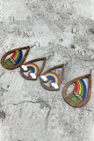 Rainbow Wood Earrings