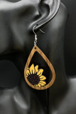 Sunflower Wood Earrings