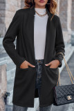 Open Front Pockets Long Coat