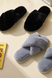 Criss Cross Fluffy Slippers