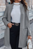 Open Front Pockets Long Coat