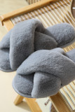 Criss Cross Fluffy Slippers