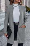 Open Front Pockets Long Coat
