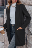 Open Front Pockets Long Coat