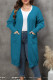Plain Pocket Open Knit Plus Size Sweater Cardigan