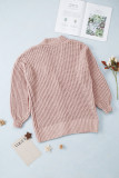 Khaki Buttoned Front Drop Shoulder Knitted Cardigan