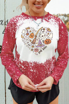 Halloween Bleached Print Plus Size Top