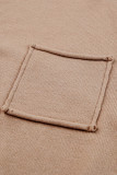 Apricot Raw Edge Patch Pocket Exposed Seam Loose Sweater