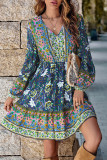V Neck Boho Floral Dress