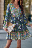 V Neck Boho Floral Dress