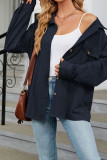 Plain Jacquard Button Up Blouse Shirt
