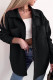Black Solid Color Pocketed Button up Long Sleeve Shacket
