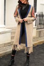 Front Open Tassle Long Knitting Cardigan