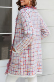 Plaid Tassle Knitting Cardigan