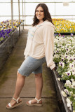 Khaki Geometric Print Splicing Plus Size Hoodie