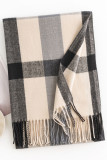 Plaid Tassle Knitting Scarf