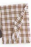Plaid Knit Fringe Scarf MOQ 3pcs