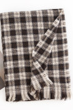 Plaid Knit Fringe Scarf MOQ 3pcs