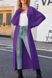 Plain Turn Down Collar Open Knit Sweater Cardigan