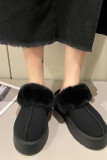 Suede With Fur Slip On Shoes