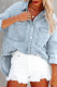 Washed Button Up Denim Shirt Jacket