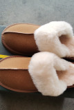 Suede With Fur Slip On Shoes