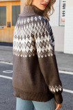 Geometric Knit Turtle Collar Sweater
