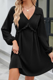 V Neck Ruffle Smocked Dress