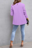 Front Open Lapel Plain Blazer