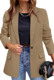 Front Open Lapel Plain Blazer