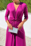 V Neck Tie Knot Smocked One Piece Wide Leg Jumpsuit