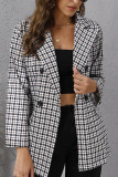 Black Plaid Button Up Bazer