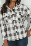 Plaid Print Button Up Pocket Shacket