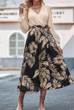 Wrap V Neck Floral Split Maxi Dress