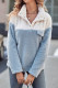 Button Down Color Block Sharpa Sweatshirt