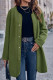 Plain Crew Neck Snap Button Fleece Jacket