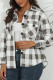 Plaid Print Button Up Pocket Shacket