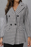 Black Plaid Button Up Bazer